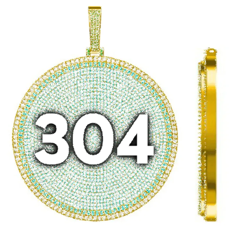 CUSTOM LETTER NECKLACE 3D BIG DISC sold by The GUU Shop