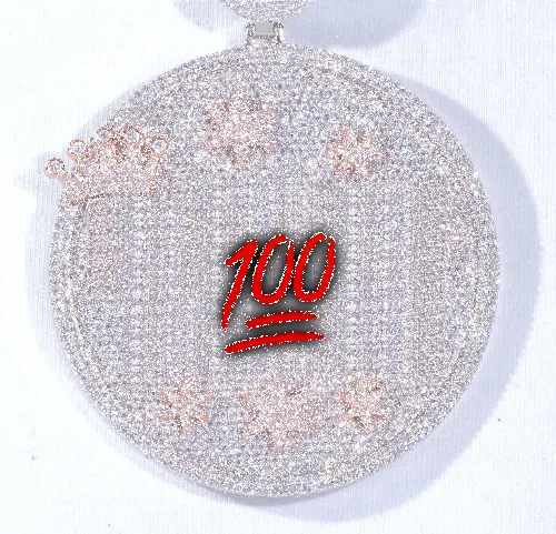 CUSTOM LETTER NECKLACE 3D BIG CROWN DISC sold by The GUU Shop