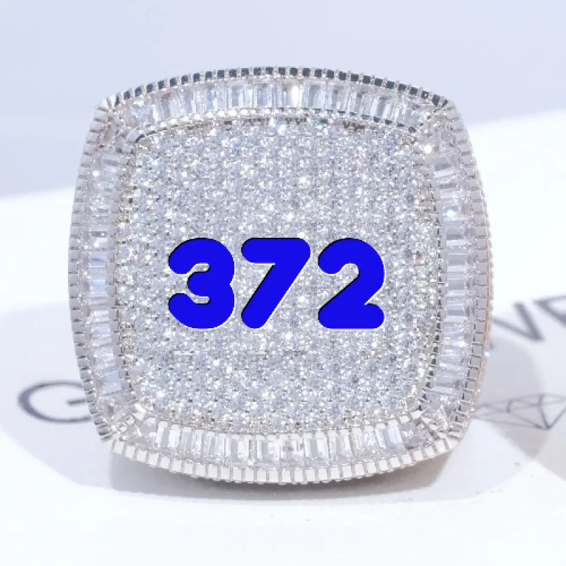 CUSTOM LETTER 3D ICED RING sold by The GUU Shop