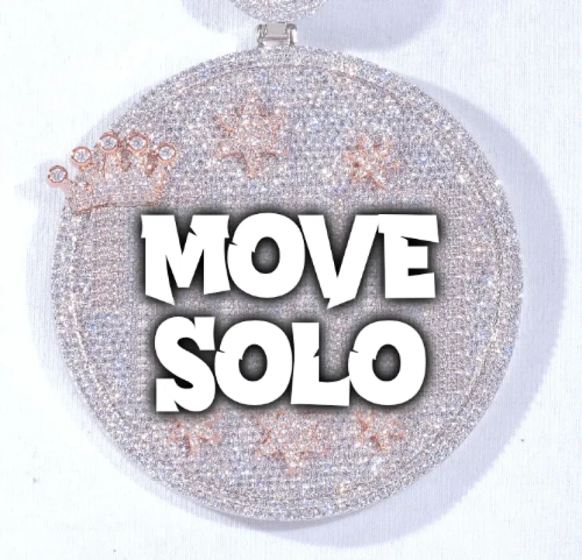 CUSTOM LETTER NECKLACE 3D BIG CROWN DISC sold by The GUU Shop