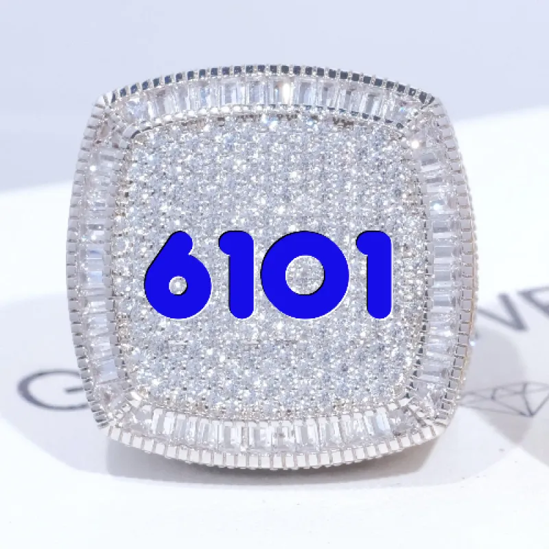 CUSTOM LETTER 3D ICED RING sold by The GUU Shop