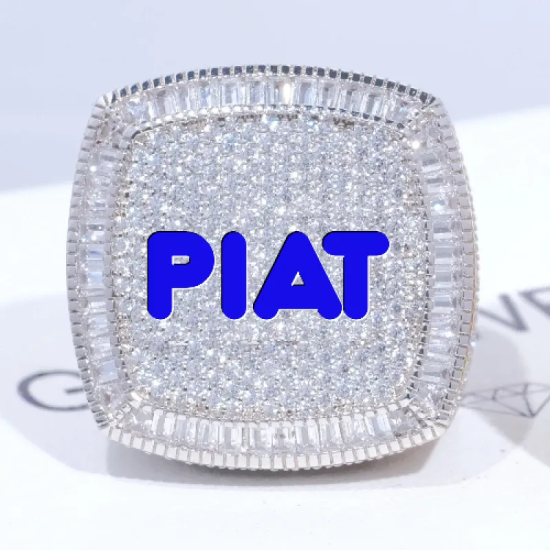 CUSTOM LETTER 3D ICED RING sold by The GUU Shop