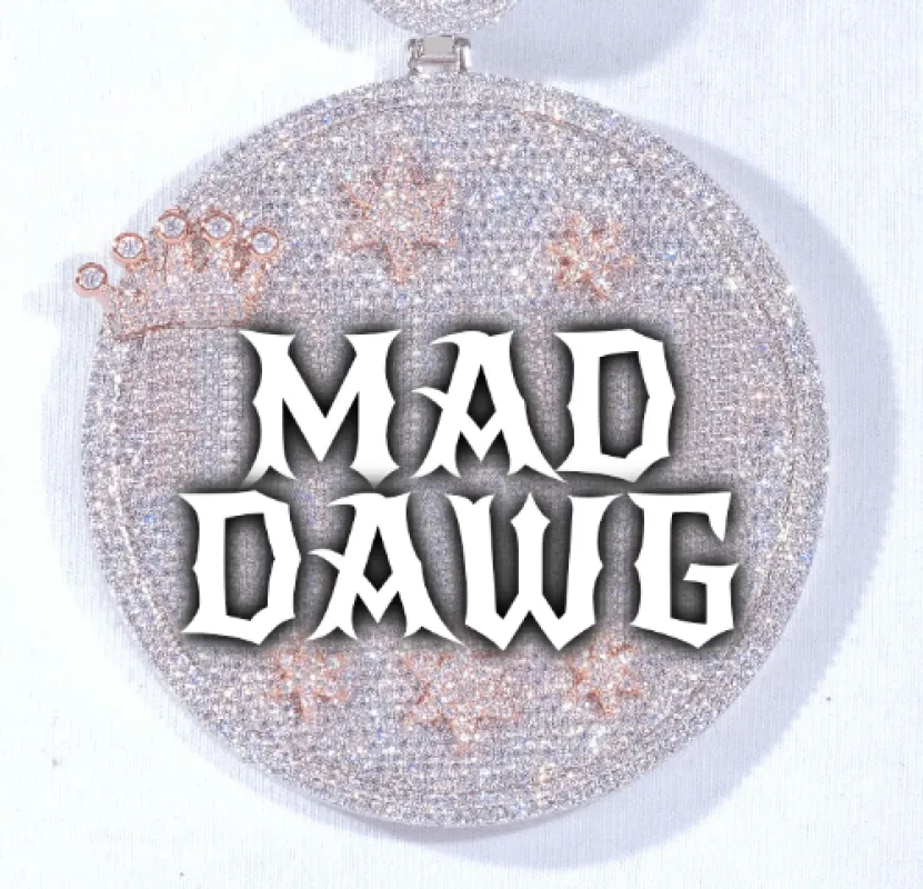 CUSTOM LETTER NECKLACE 3D BIG CROWN DISC sold by The GUU Shop