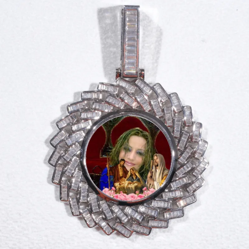 Large 3D Baguette Custom Picture Pendant sold by The GUU Shop