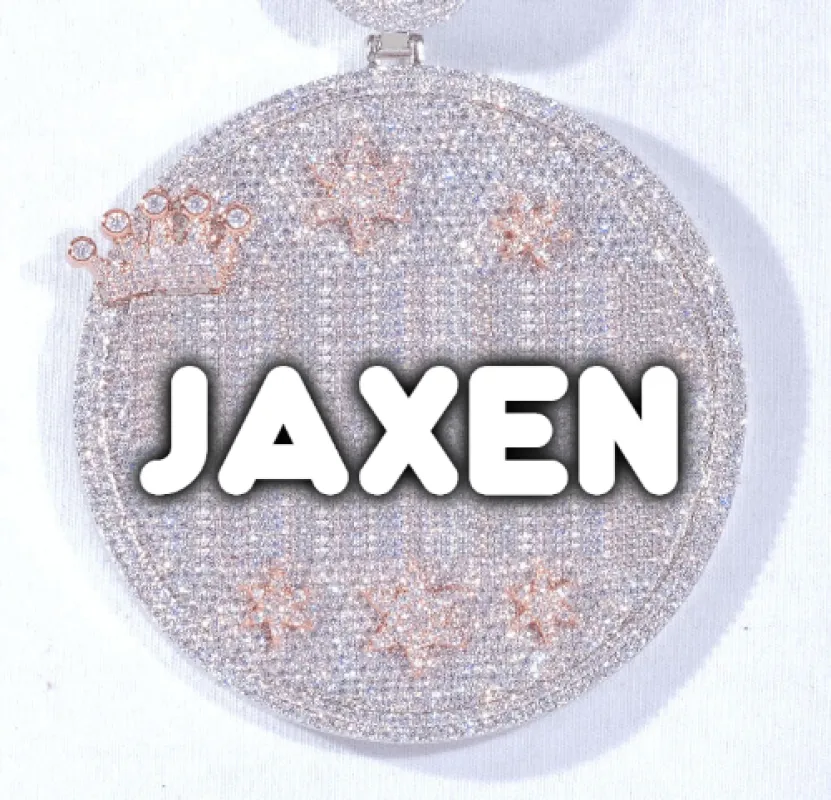 CUSTOM LETTER NECKLACE 3D BIG CROWN DISC sold by The GUU Shop