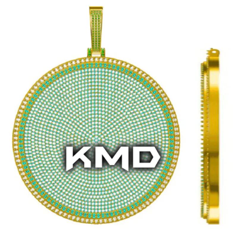 CUSTOM LETTER NECKLACE 3D BIG DISC sold by The GUU Shop