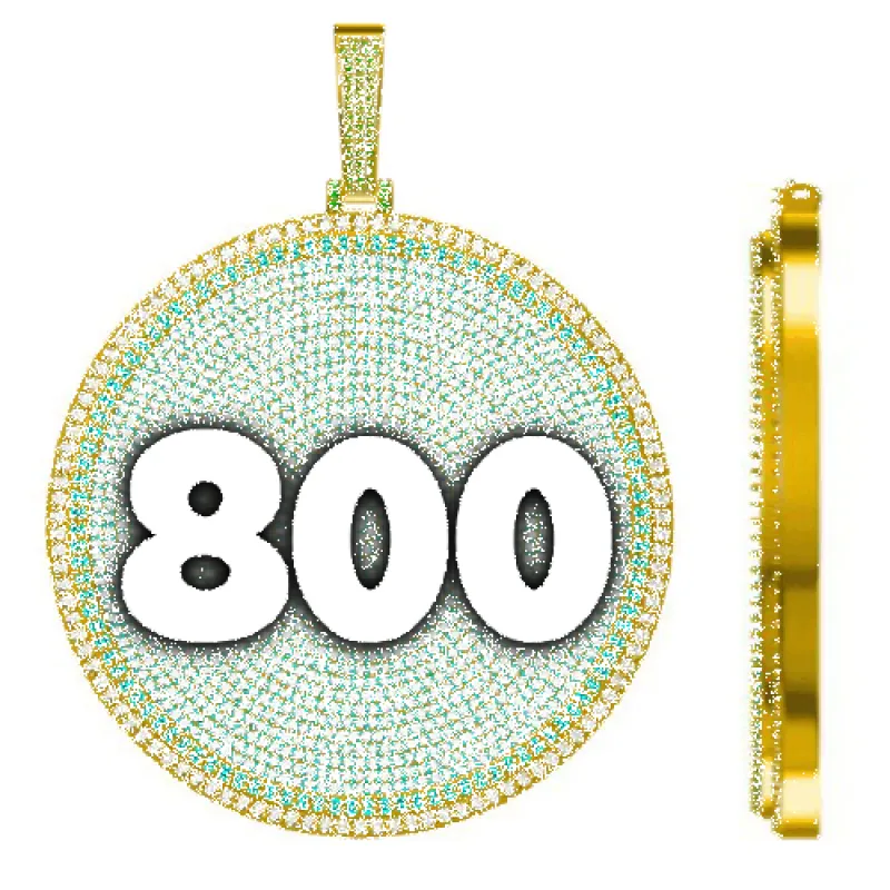 CUSTOM LETTER NECKLACE 3D BIG DISC sold by The GUU Shop