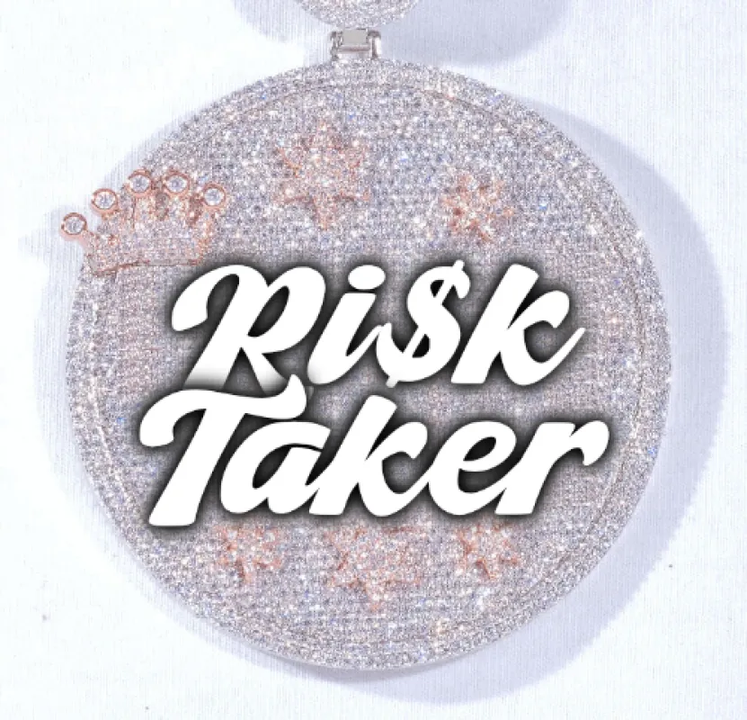 CUSTOM LETTER NECKLACE 3D BIG CROWN DISC sold by The GUU Shop