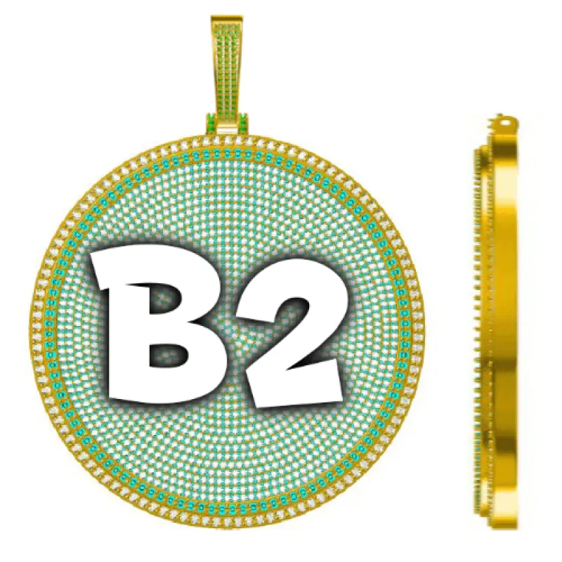 CUSTOM LETTER NECKLACE 3D BIG DISC sold by The GUU Shop