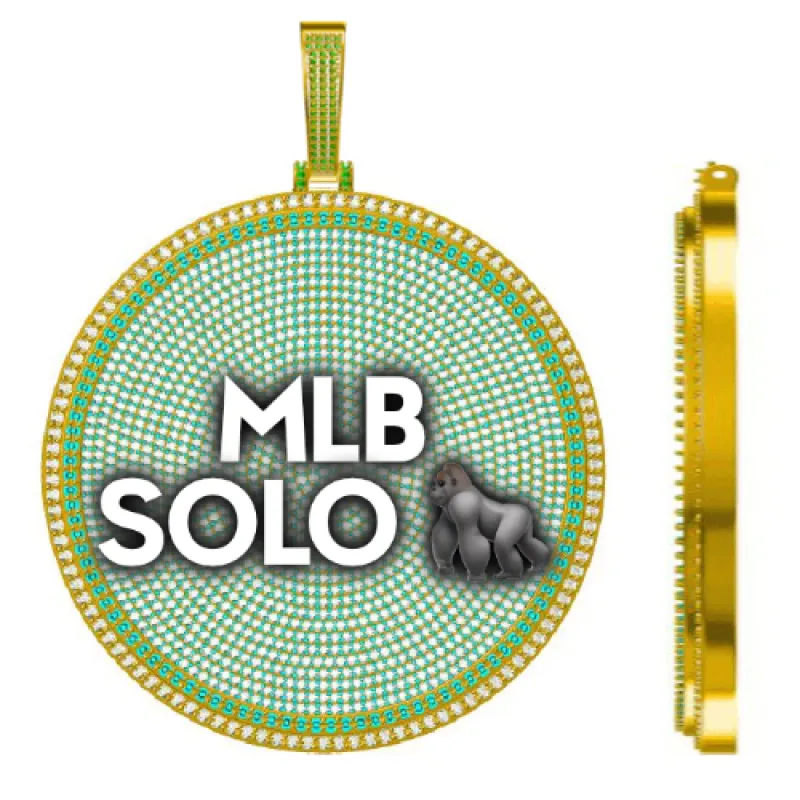 CUSTOM LETTER NECKLACE 3D BIG DISC sold by The GUU Shop