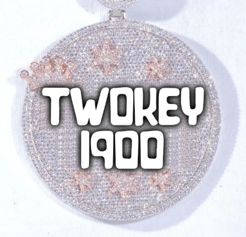 CUSTOM LETTER NECKLACE 3D BIG CROWN DISC sold by The GUU Shop