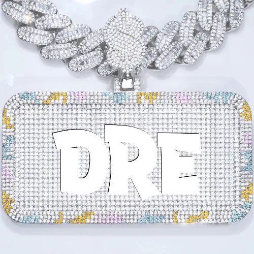 CUSTOM LETTER NECKLACE 3D COLORFUL SQUARE sold by The GUU Shop