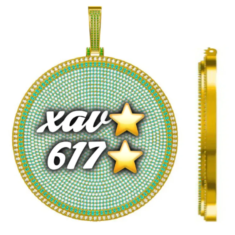 CUSTOM LETTER NECKLACE 3D BIG DISC made by The GUU Shop