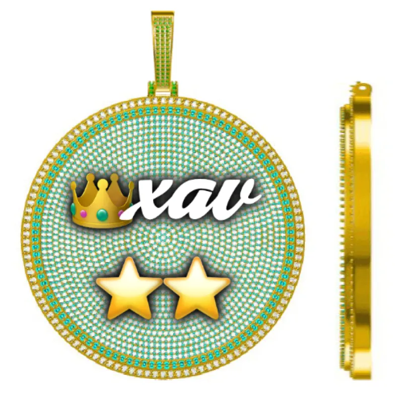 CUSTOM LETTER NECKLACE 3D BIG DISC sold by The GUU Shop