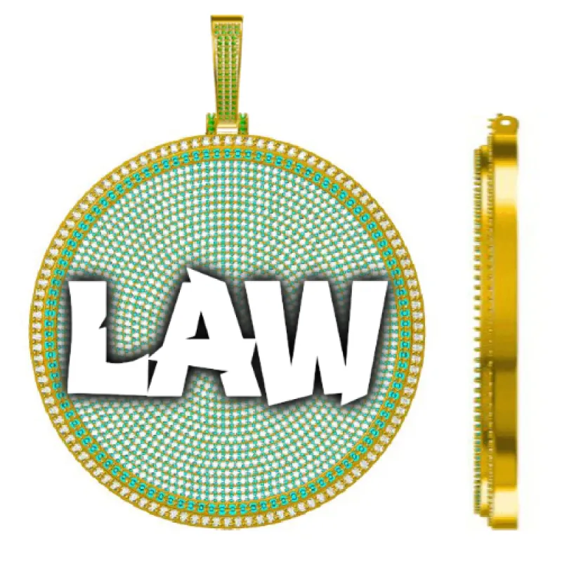 CUSTOM LETTER NECKLACE 3D BIG DISC sold by The GUU Shop