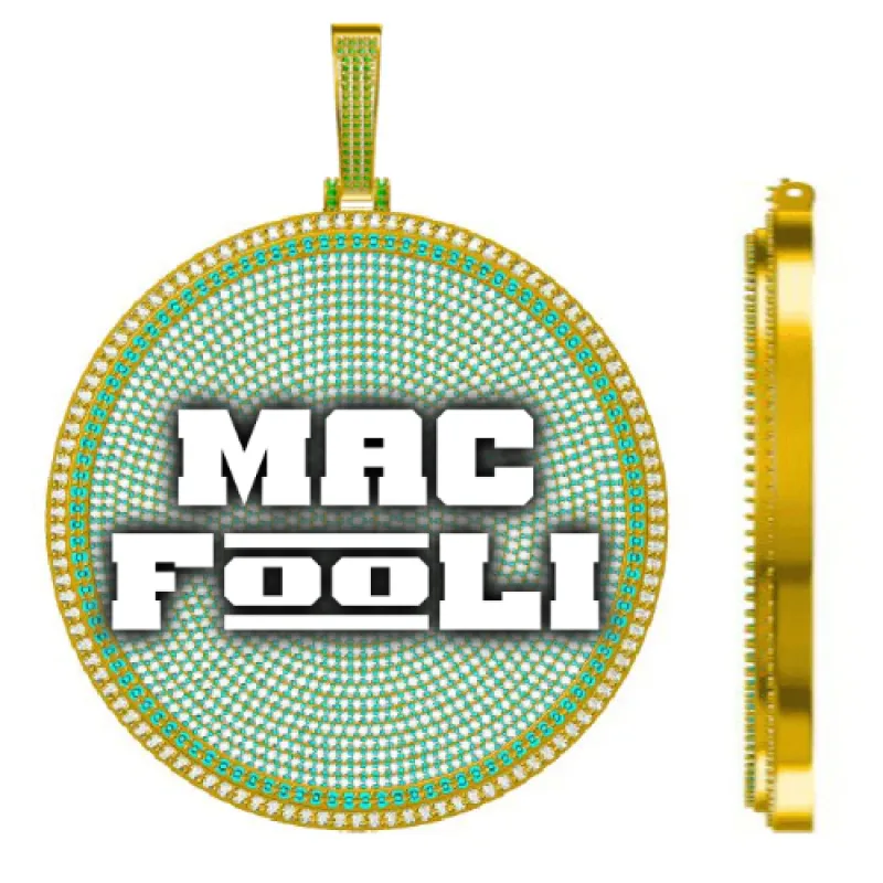 CUSTOM LETTER NECKLACE 3D BIG DISC sold by The GUU Shop