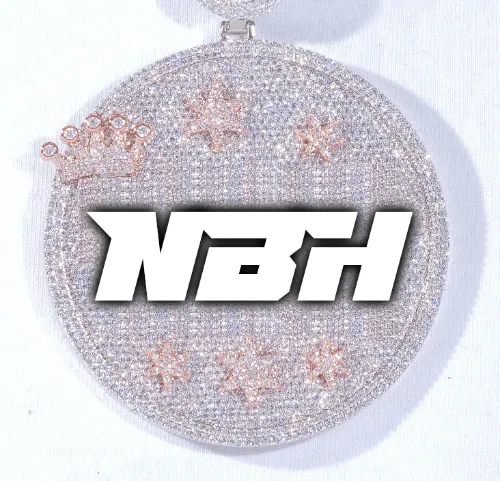 CUSTOM LETTER NECKLACE 3D BIG CROWN DISC sold by The GUU Shop