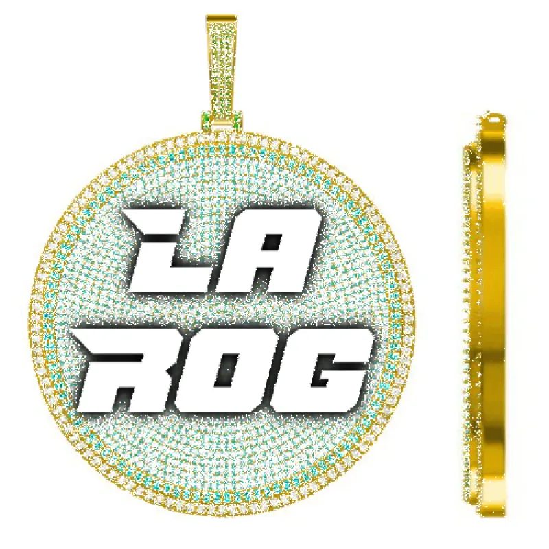 CUSTOM LETTER NECKLACE 3D BIG DISC sold by The GUU Shop