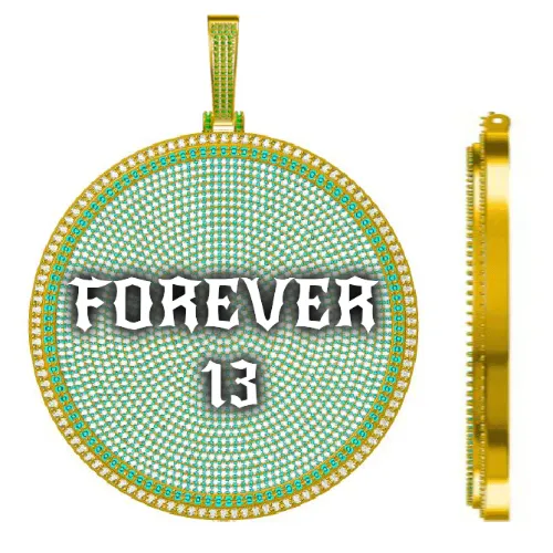 CUSTOM LETTER NECKLACE 3D BIG DISC sold by The GUU Shop