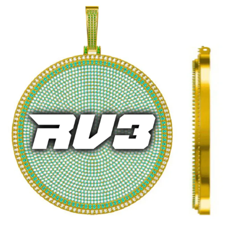 CUSTOM LETTER NECKLACE 3D BIG DISC sold by The GUU Shop