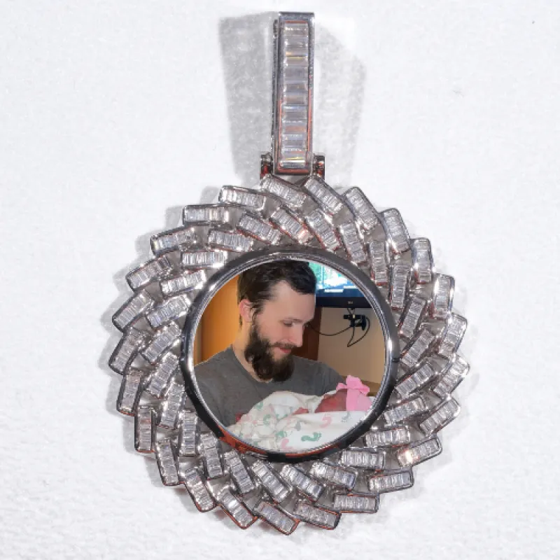 Large 3D Baguette Custom Picture Pendant sold by The GUU Shop