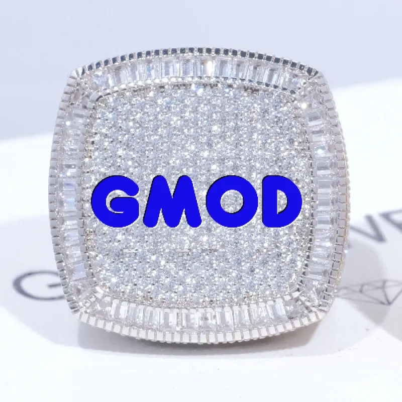 CUSTOM LETTER 3D ICED RING sold by The GUU Shop