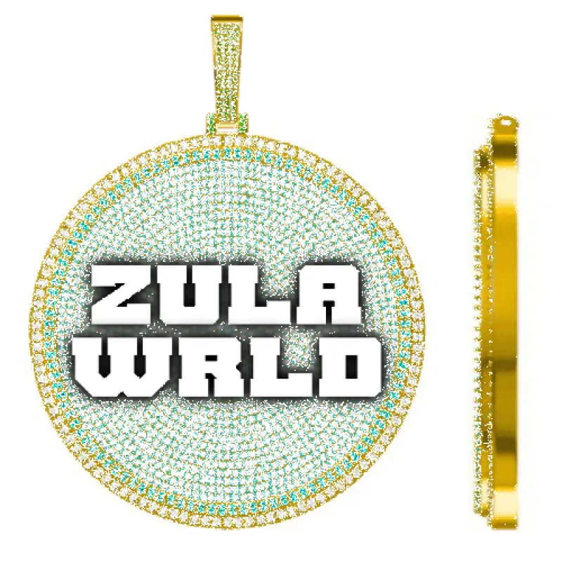 CUSTOM LETTER NECKLACE 3D BIG DISC sold by The GUU Shop