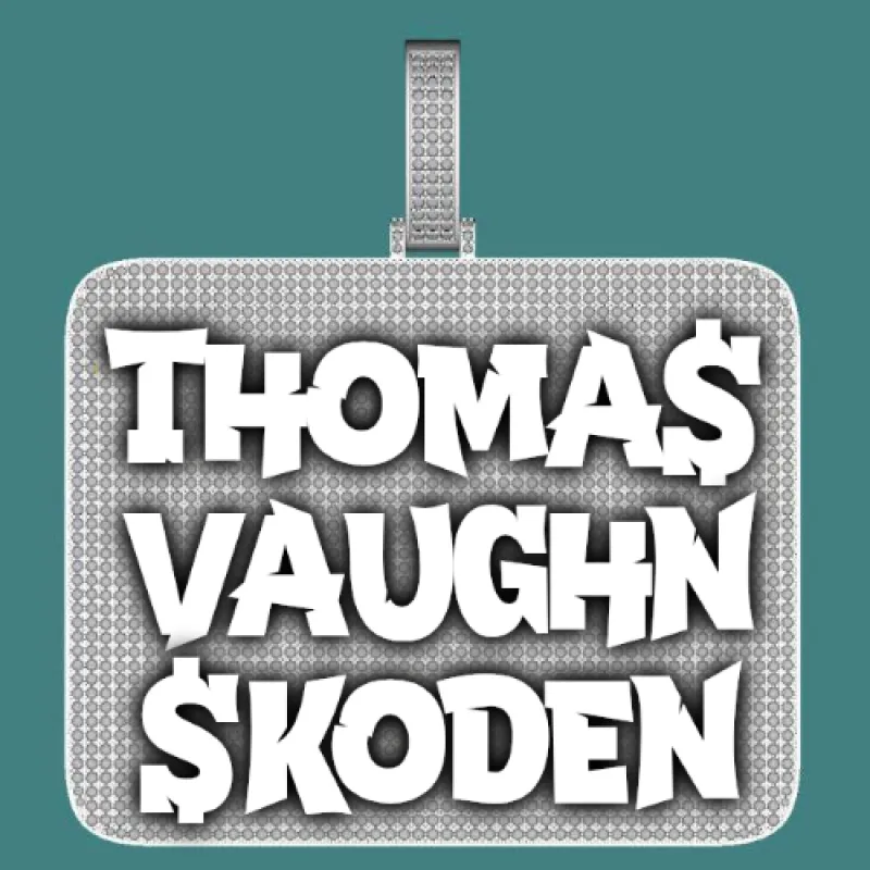 CUSTOM LETTER NECKLACE 3D BIG SQUARE sold by The GUU Shop