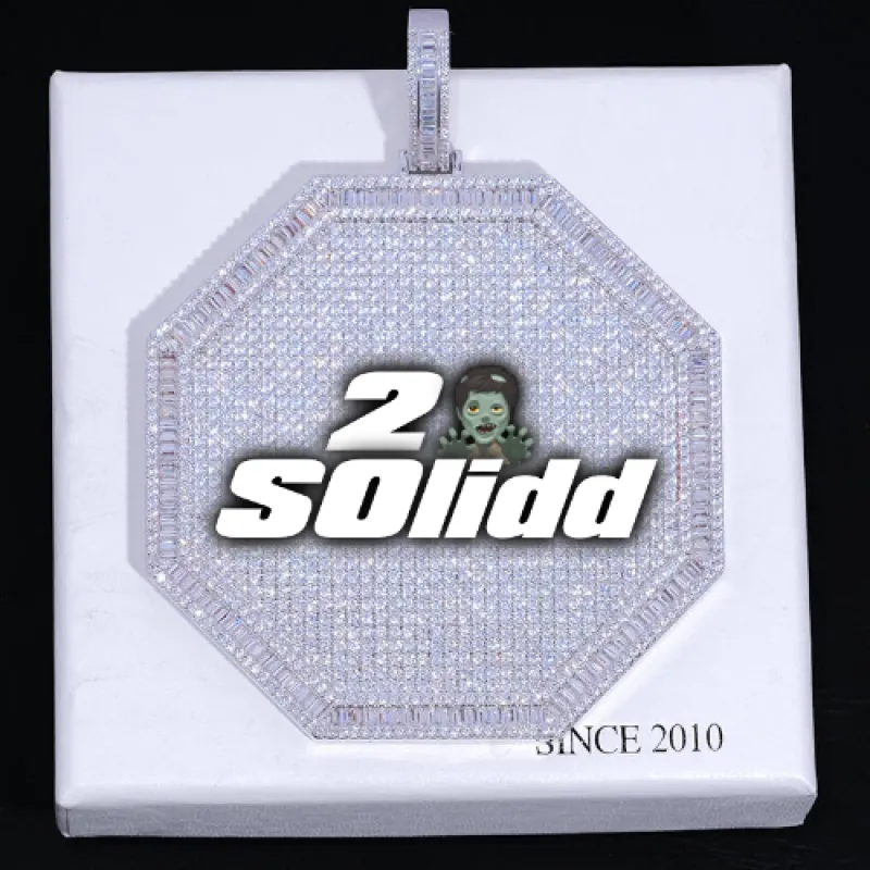 CUSTOM LETTER NECKLACE 3D BIG OCTAGON sold by The GUU Shop