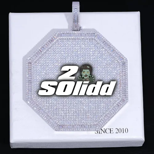 CUSTOM LETTER NECKLACE 3D BIG OCTAGON sold by The GUU Shop