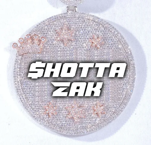 CUSTOM LETTER NECKLACE 3D BIG CROWN DISC sold by The GUU Shop