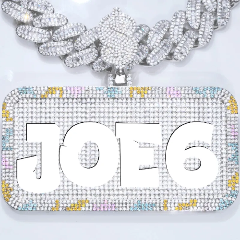 CUSTOM LETTER NECKLACE 3D COLORFUL SQUARE sold by The GUU Shop