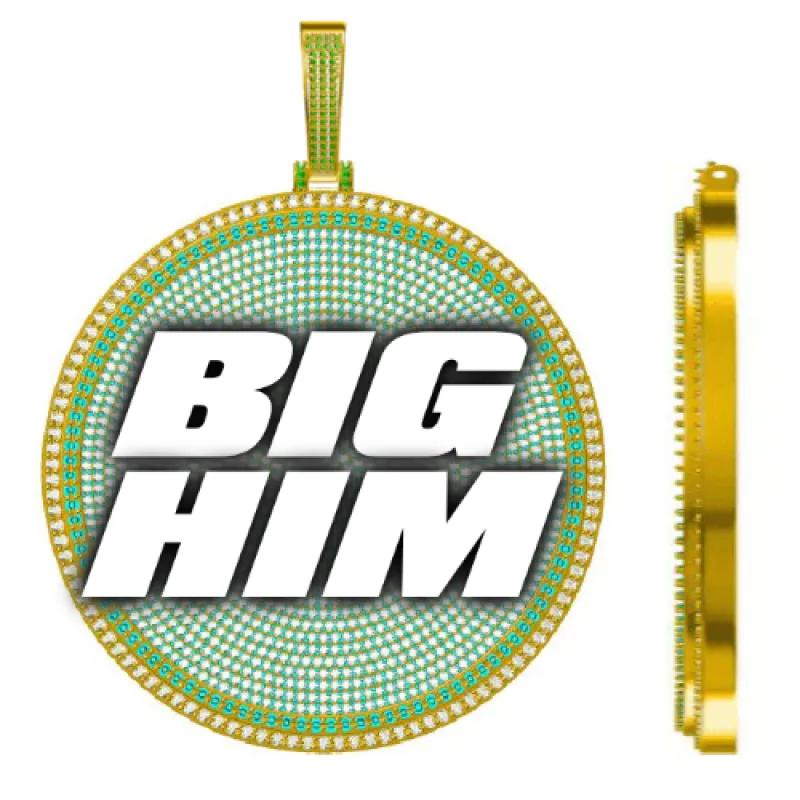 CUSTOM LETTER NECKLACE 3D BIG DISC sold by The GUU Shop