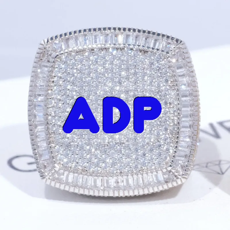 CUSTOM LETTER 3D ICED RING sold by The GUU Shop
