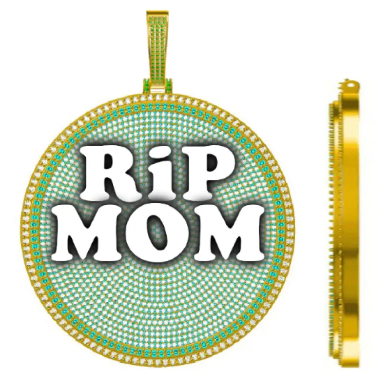 CUSTOM LETTER NECKLACE 3D BIG DISC sold by The GUU Shop