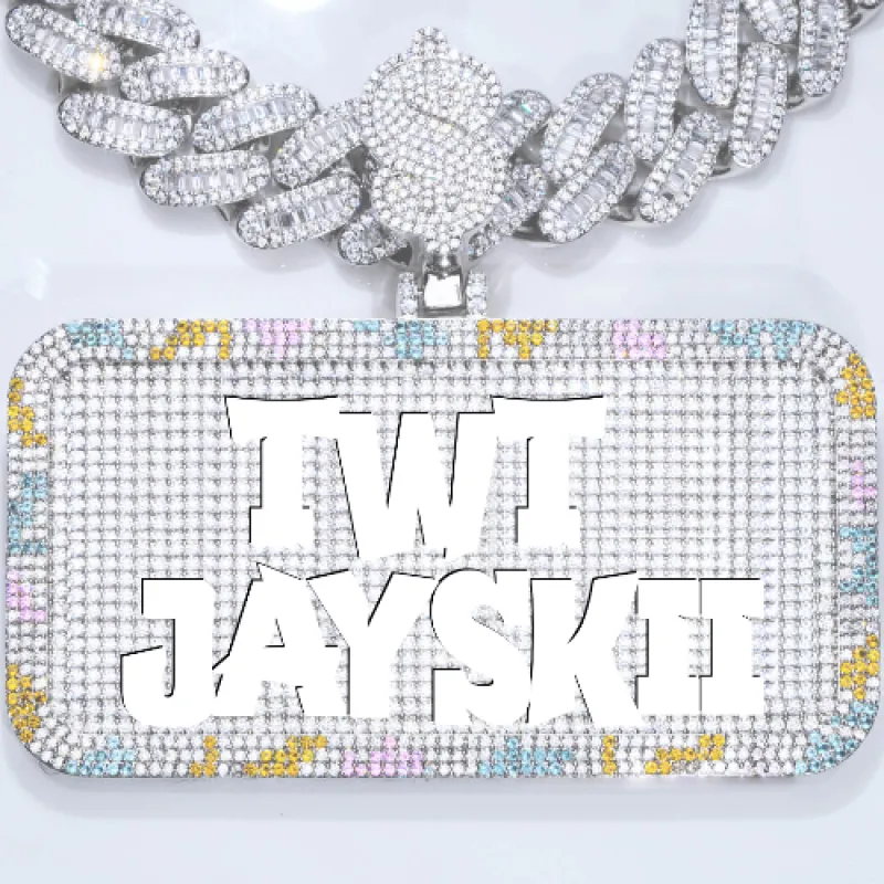 CUSTOM LETTER NECKLACE 3D COLORFUL SQUARE sold by The GUU Shop