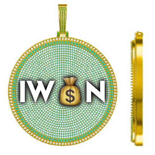 CUSTOM LETTER NECKLACE 3D BIG DISC sold by The GUU Shop