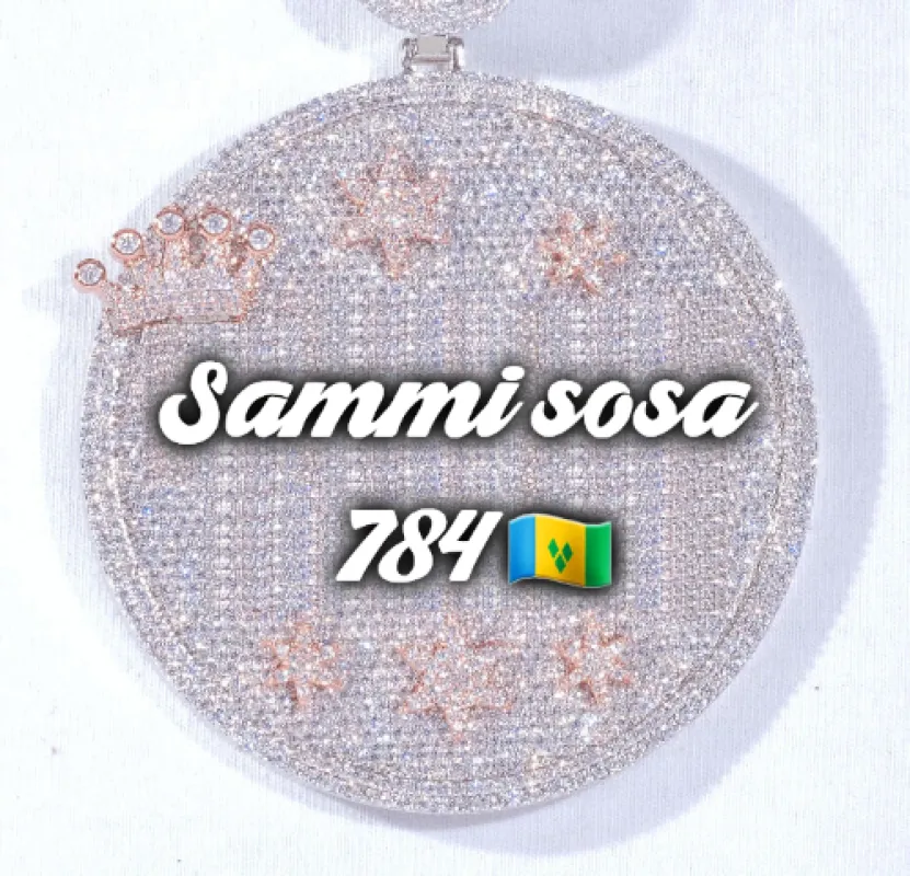 CUSTOM LETTER NECKLACE 3D BIG CROWN DISC sold by The GUU Shop