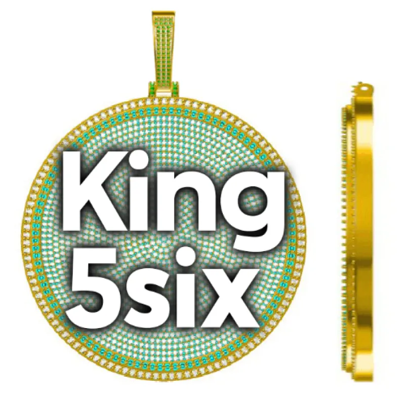 CUSTOM LETTER NECKLACE 3D BIG DISC sold by The GUU Shop