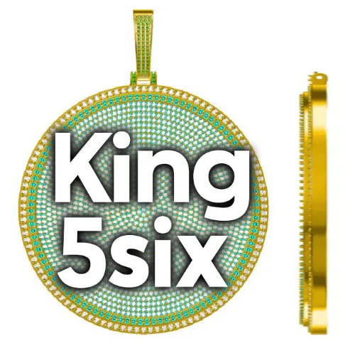 CUSTOM LETTER NECKLACE 3D BIG DISC sold by The GUU Shop