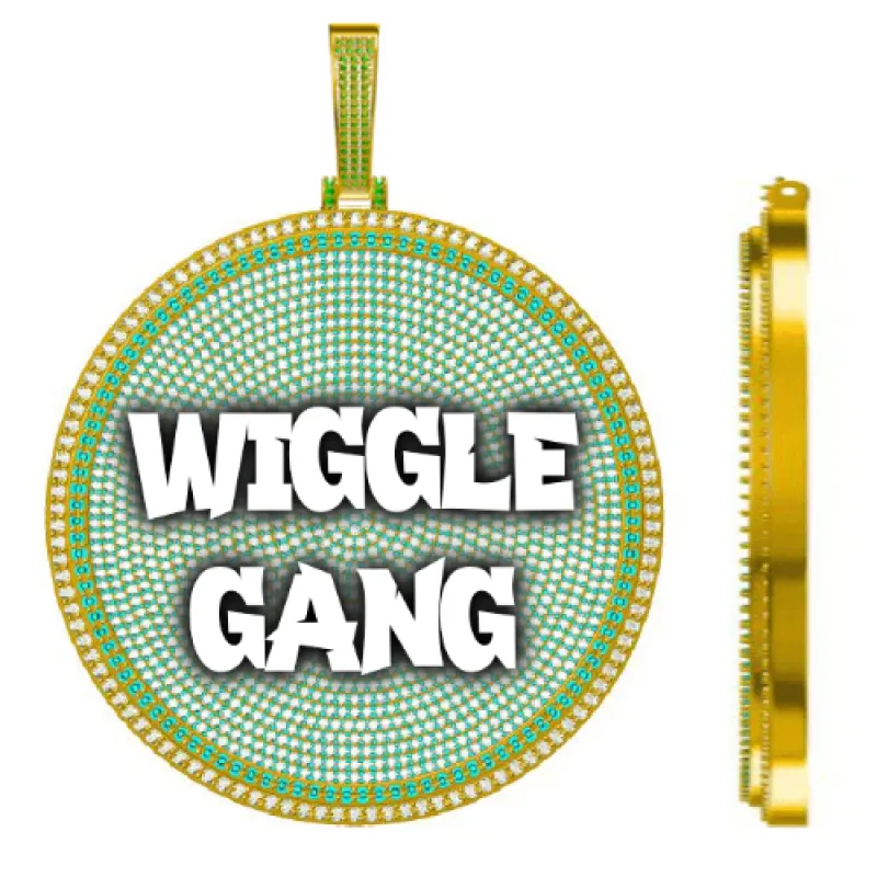 CUSTOM LETTER NECKLACE 3D BIG DISC sold by The GUU Shop