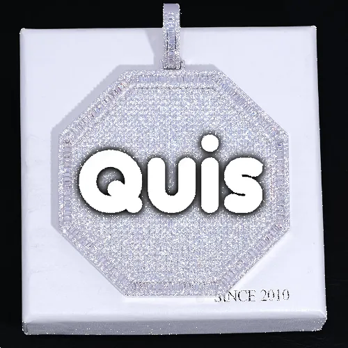 CUSTOM LETTER NECKLACE 3D BIG OCTAGON sold by The GUU Shop