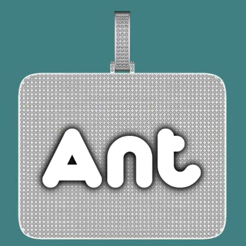 CUSTOM LETTER NECKLACE 3D BIG SQUARE sold by The GUU Shop