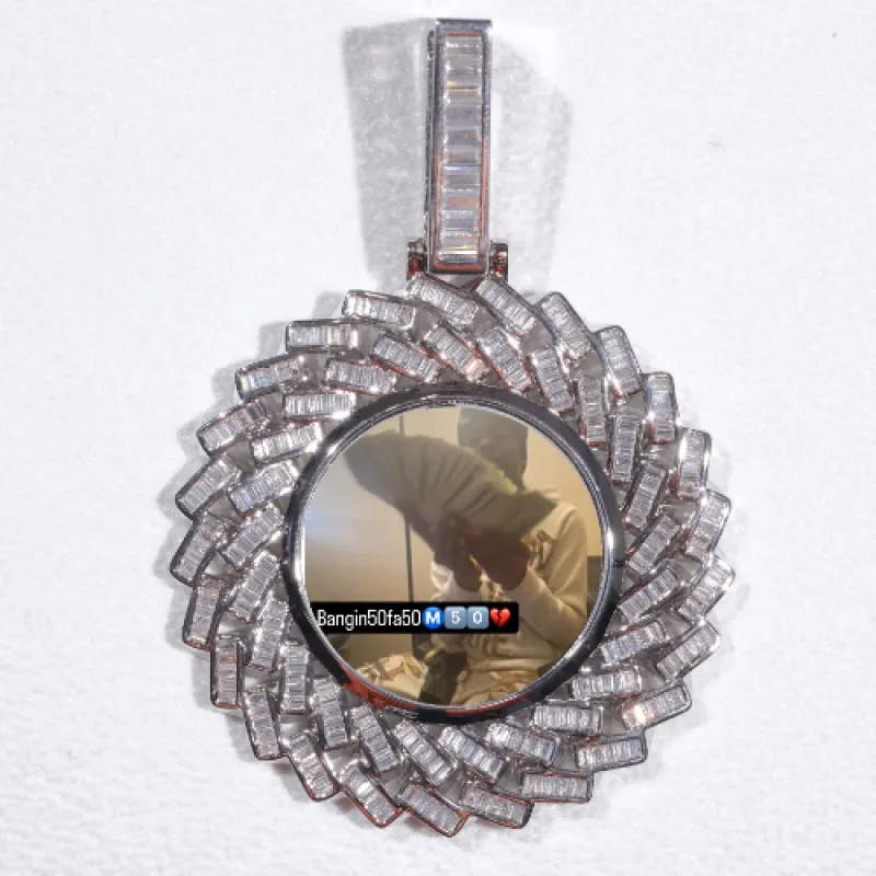 Large 3D Baguette Custom Picture Pendant sold by The GUU Shop