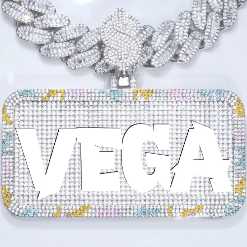 CUSTOM LETTER NECKLACE 3D COLORFUL SQUARE sold by The GUU Shop