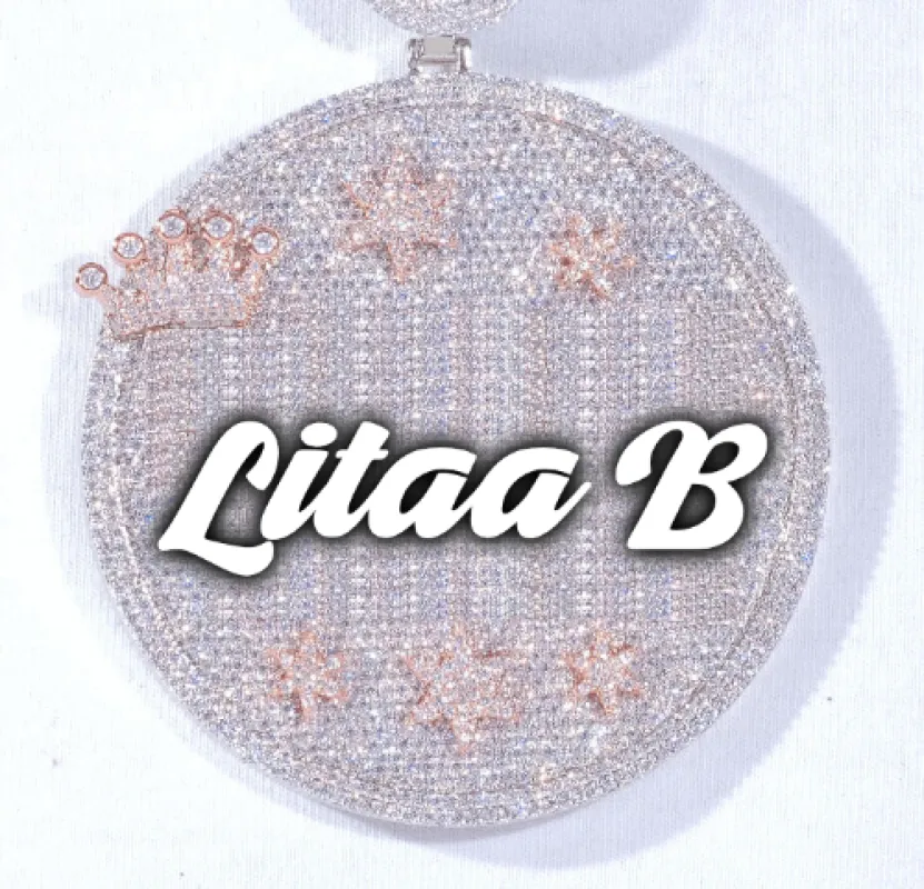 CUSTOM LETTER NECKLACE 3D BIG CROWN DISC made by The GUU Shop