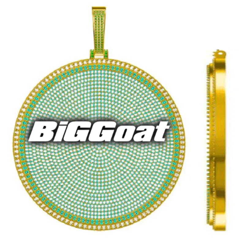 CUSTOM LETTER NECKLACE 3D BIG DISC sold by The GUU Shop