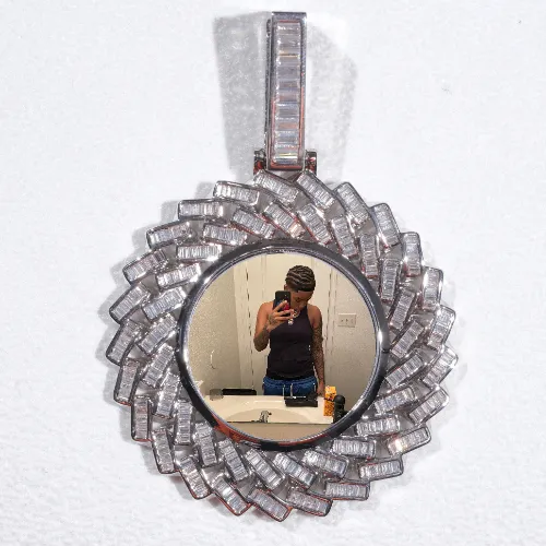 Large 3D Baguette Custom Picture Pendant sold by The GUU Shop