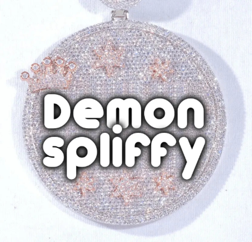 CUSTOM LETTER NECKLACE 3D BIG CROWN DISC sold by The GUU Shop