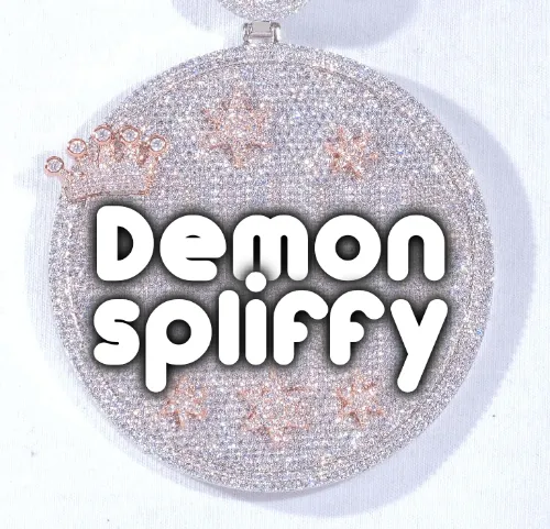 CUSTOM LETTER NECKLACE 3D BIG CROWN DISC sold by The GUU Shop